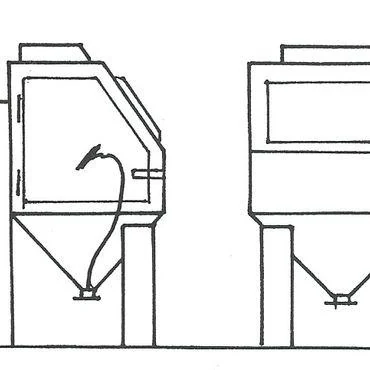 Schéma : sableuse avec armoire de filtration intégrée